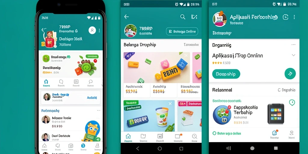 Tampilan antarmuka sederhana dan fungsional dari aplikasi Dropship.