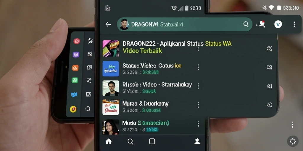 Antarmuka DRAGON222 dengan fitur Status WA Video yang menarik.