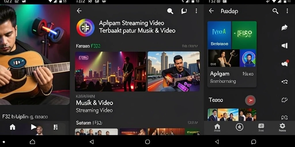 Tampilan antarmuka F32 yang memudahkan akses streaming video.