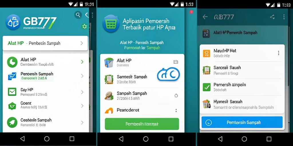 Screenshot antarmuka GB777 yang menunjukkan fitur pembersih sampah.