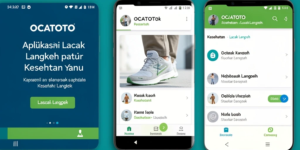 Tampilan antarmuka OCATOTO menunjukkan fitur pelacakan langkah yang intuitif.