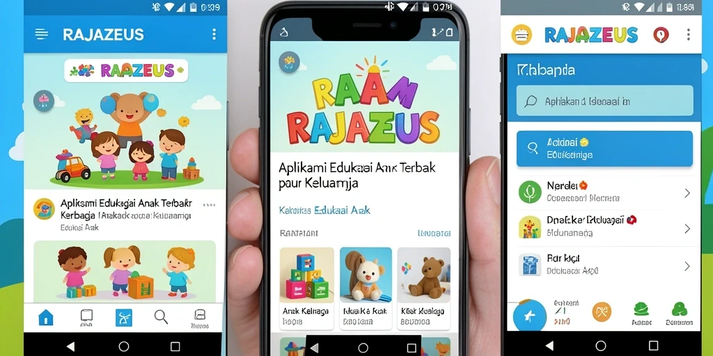Screenshot utama RAJAZEUS dengan tampilan yang ceria dan interaktif.