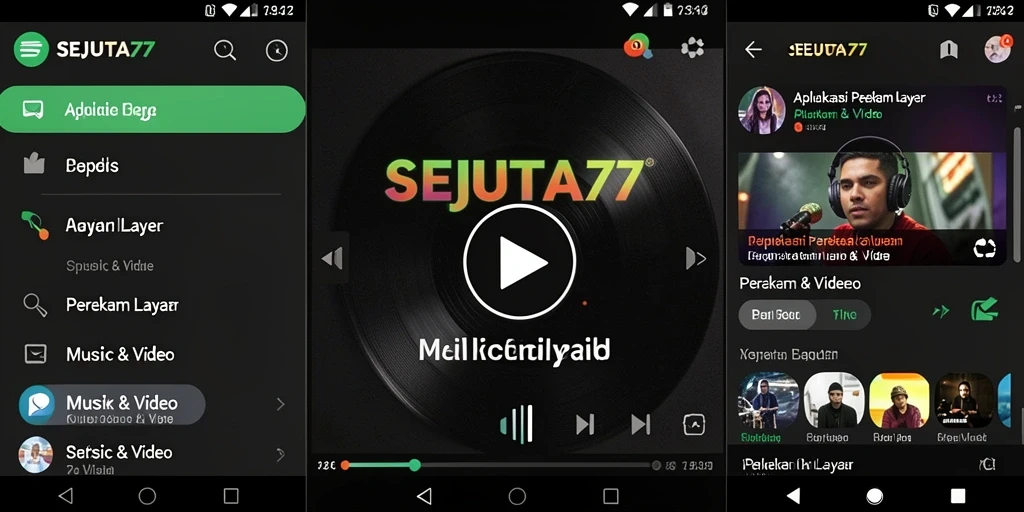 Antarmuka SEJUTA77 yang intuitif untuk perekaman layar.