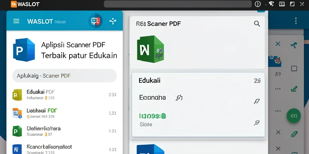 Antarmuka aplikasi WASLOT menunjukkan fungsi Scanner PDF yang intuitif dan mudah digunakan.