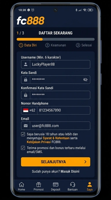 Buat Akun Baru fc888 untuk Pengguna Android