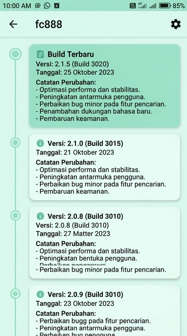 Riwayat Versi fc888 untuk Pengguna Android